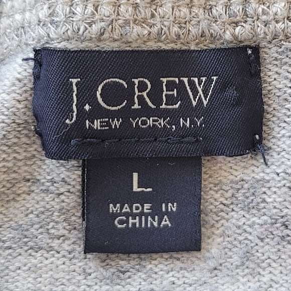 J. Crew | Men's Cotton Pullover Sweater Heather Grey Size L - Picture 5 of 7